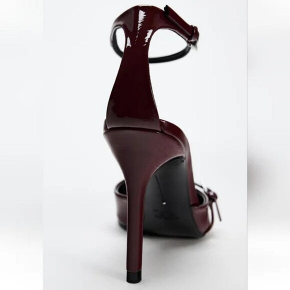 ZARA FAUX PATENT LEATHER HEELED SHOES - Picture 5 of 6
